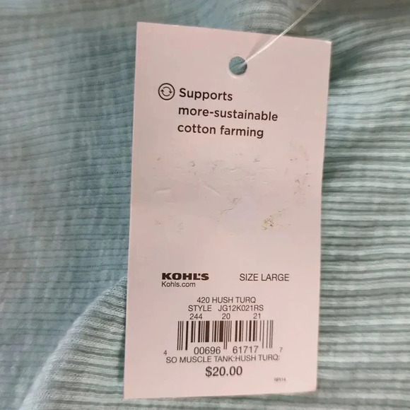 NWT Sleeveless Textured Tee Shirt With Long Armholes. So Brand Muscle Tank - Picture 10 of 11